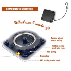 Square Retractable Exhibition Anti-theft Cable Box  Automatic  Steel Wire Rope